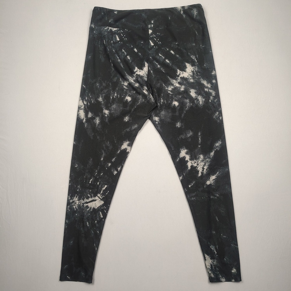 LuLaRoe Leggings Womens TC2 Black White Distressed Tie Dye Polyester Spandex - Picture 2 of 8